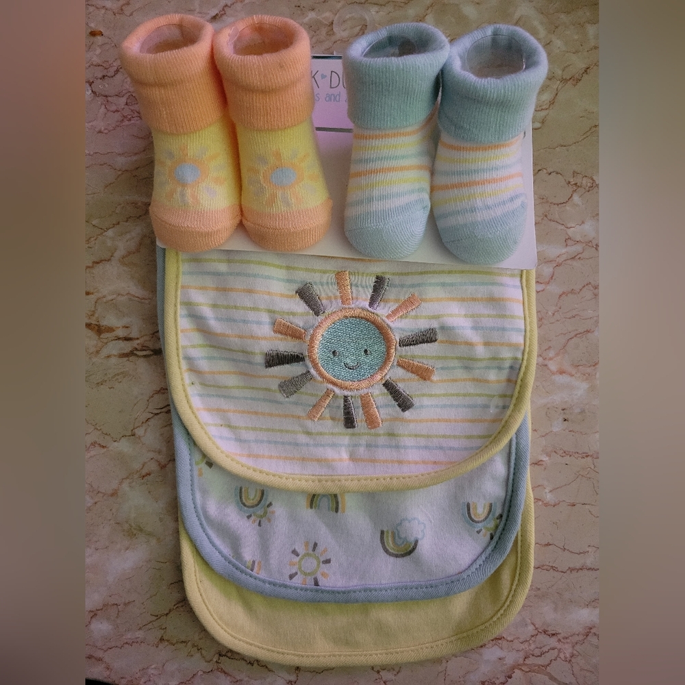 Sunshine Baby 5 Piece Bib and Sock Set